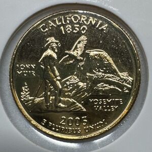 2005 - D - 24K Gold Plated - Washington Quarter - California